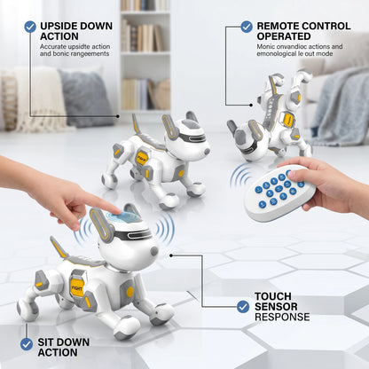 S.X.TOYS ROBOT DOG – Remote-Controlled Robotic Dog Toy | Touch Sensors | Multiple Actions | Sit Down, Push-Up, Upside Down and Fight | Bionic Remote Control