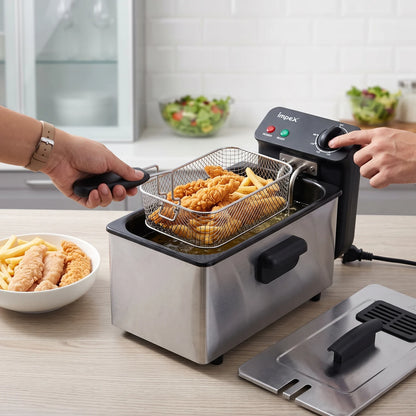 Impex Deep Fryer IDF1003 – 3 LTR, 2000W | Adjustable 130°C–190°C Temperature Control | Non-Stick Removable Inner Tank