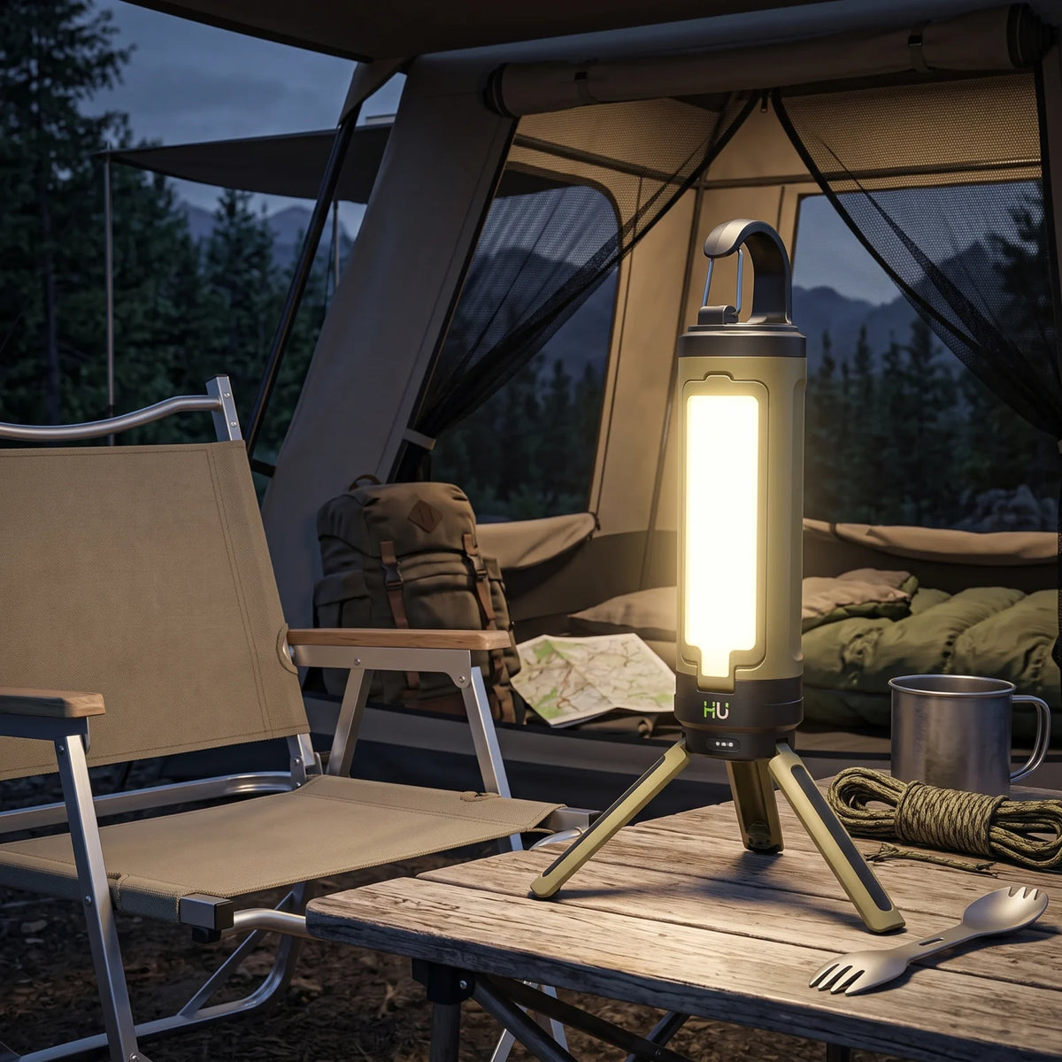 HU Tour Multifunctional Camping Light HTO-1004 – 17 cm Portable Lamp for Camping and Outdoor Lighting