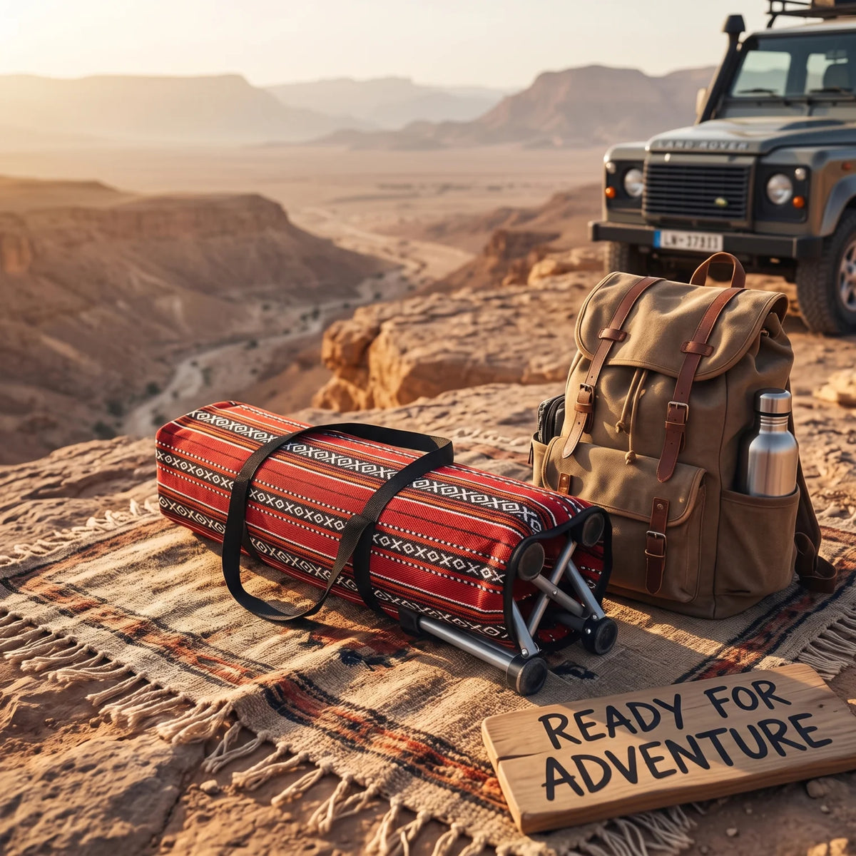 Heavy-Duty Foldable Camping Chair Sadu Design – 97 x 52 x 54 cm | Carry Bag, Cup Holder, Armrests and Side Pocket for Outdoor Picnics