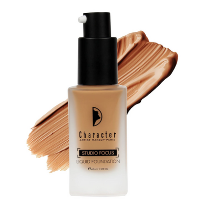 Character Studio Focus Liquid Foundation Shade Nutmeg PIF008 | Full Coverage, Long-Lasting Matte Finish, 40ml - Damoo