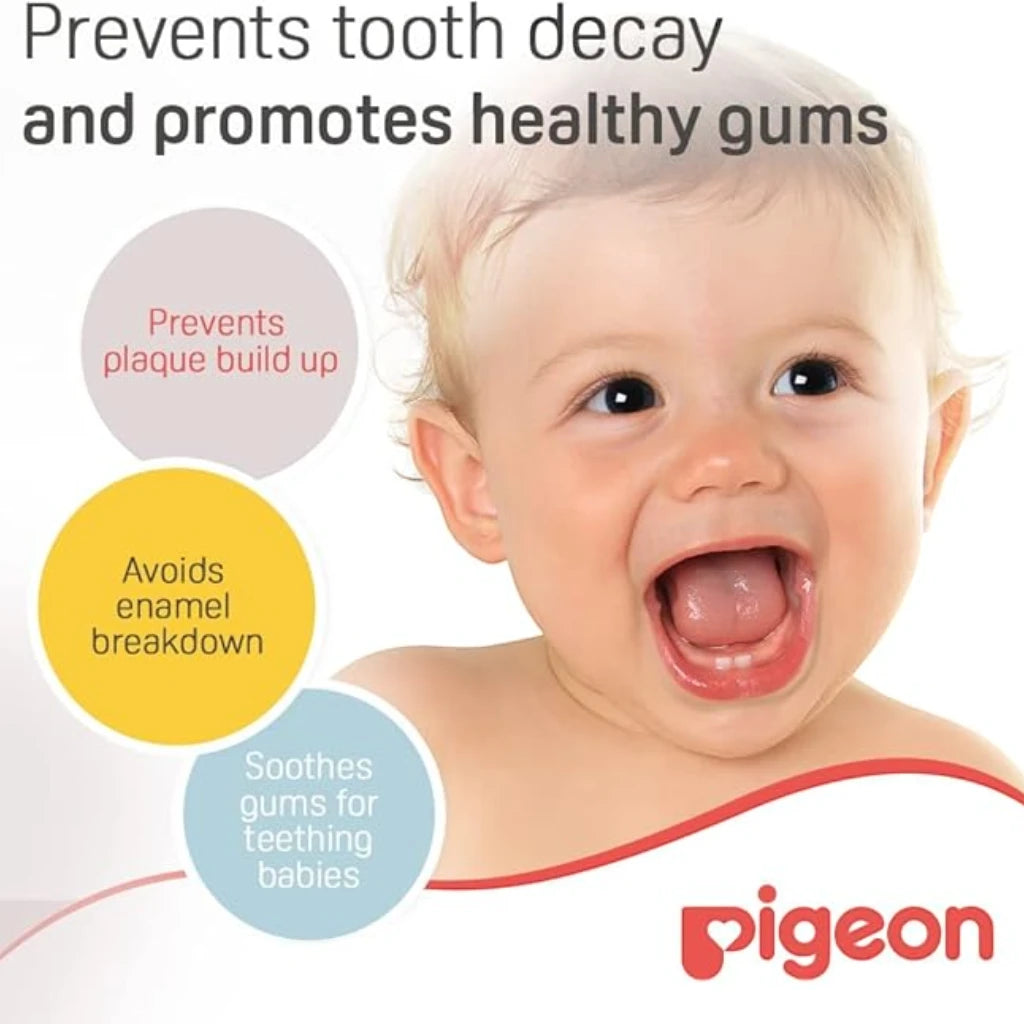 Pigeon Baby Tooth Gel 45g – Grape Flavor | 1000ppm Fluoride, Paraben-Free, Low Foaming, Safe to Swallow, Food Grade Ingredients - Damoo