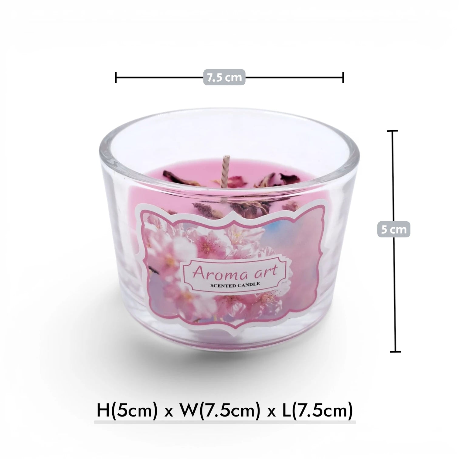 Aroma Art Scented Candle in Glass Jar – Long Lasting Aromatherapy Candle with Multiple Fragrance Options for Home, Bedroom, Spa & Relaxation Décor (5H x 7.5W x 7.5L CM) - Damoo