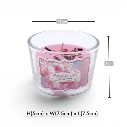 Aroma Art Scented Candle in Glass Jar – Long Lasting Aromatherapy Candle with Multiple Fragrance Options for Home, Bedroom, Spa & Relaxation Décor (5H x 7.5W x 7.5L CM) - Damoo