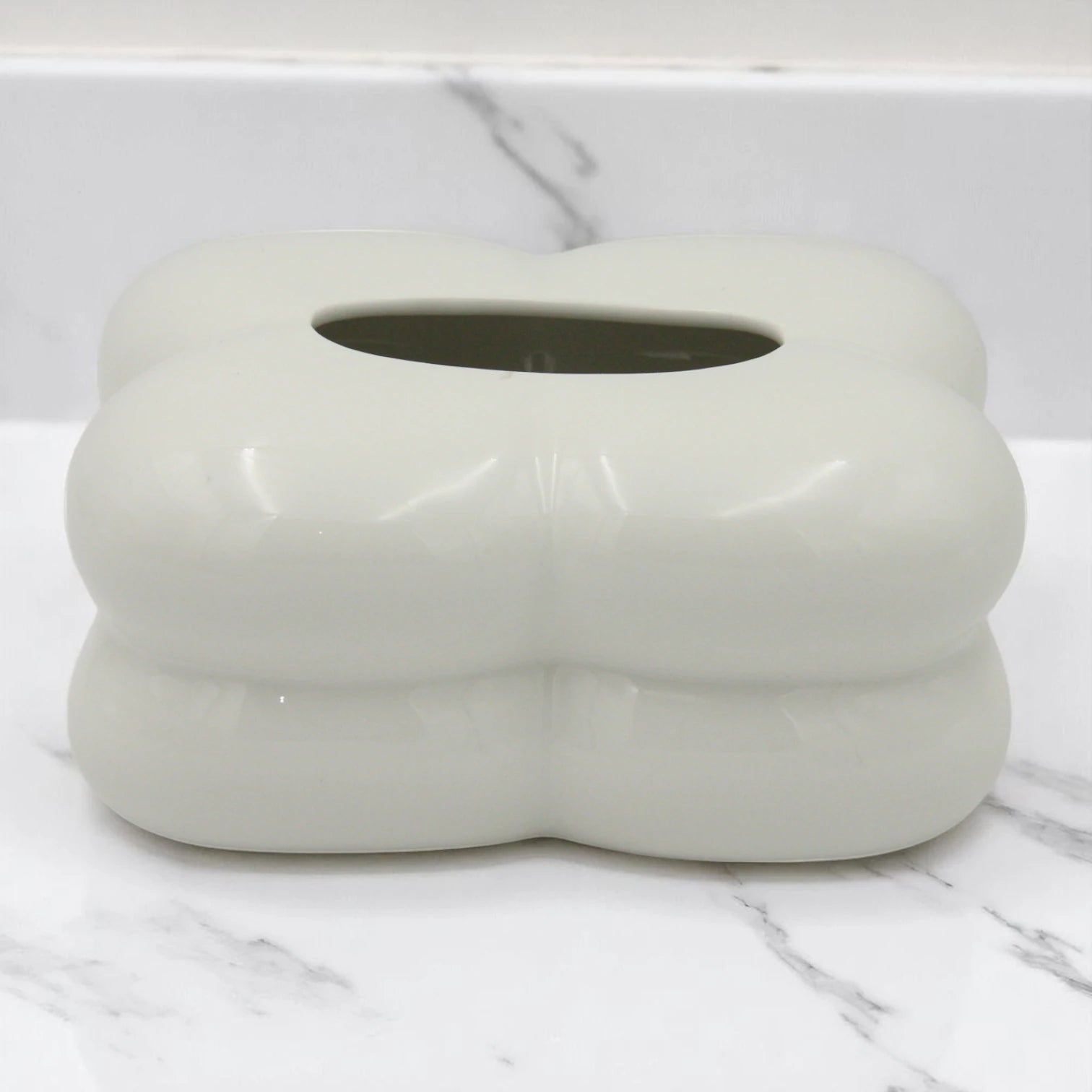 Pillow Cloud White Tissue Holder | Sculptural Bubble Design for Modern & Minimalist Interiors - Damoo