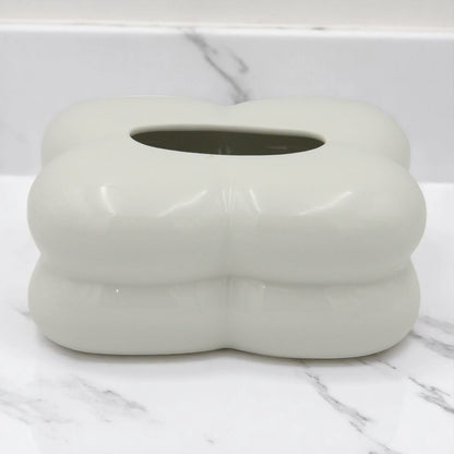 Pillow Cloud White Tissue Holder | Sculptural Bubble Design for Modern & Minimalist Interiors - Damoo
