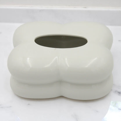 Pillow Cloud White Tissue Holder | Sculptural Bubble Design for Modern & Minimalist Interiors - Damoo