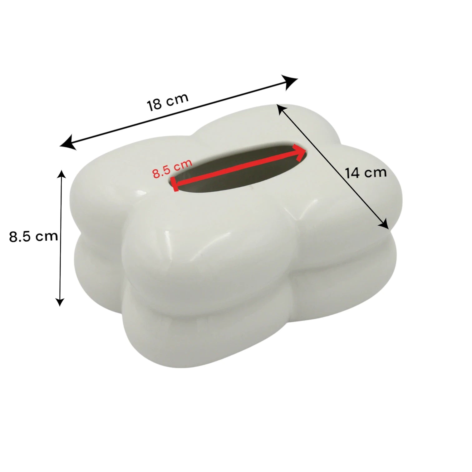 Pillow Cloud White Tissue Holder | Sculptural Bubble Design for Modern & Minimalist Interiors - Damoo