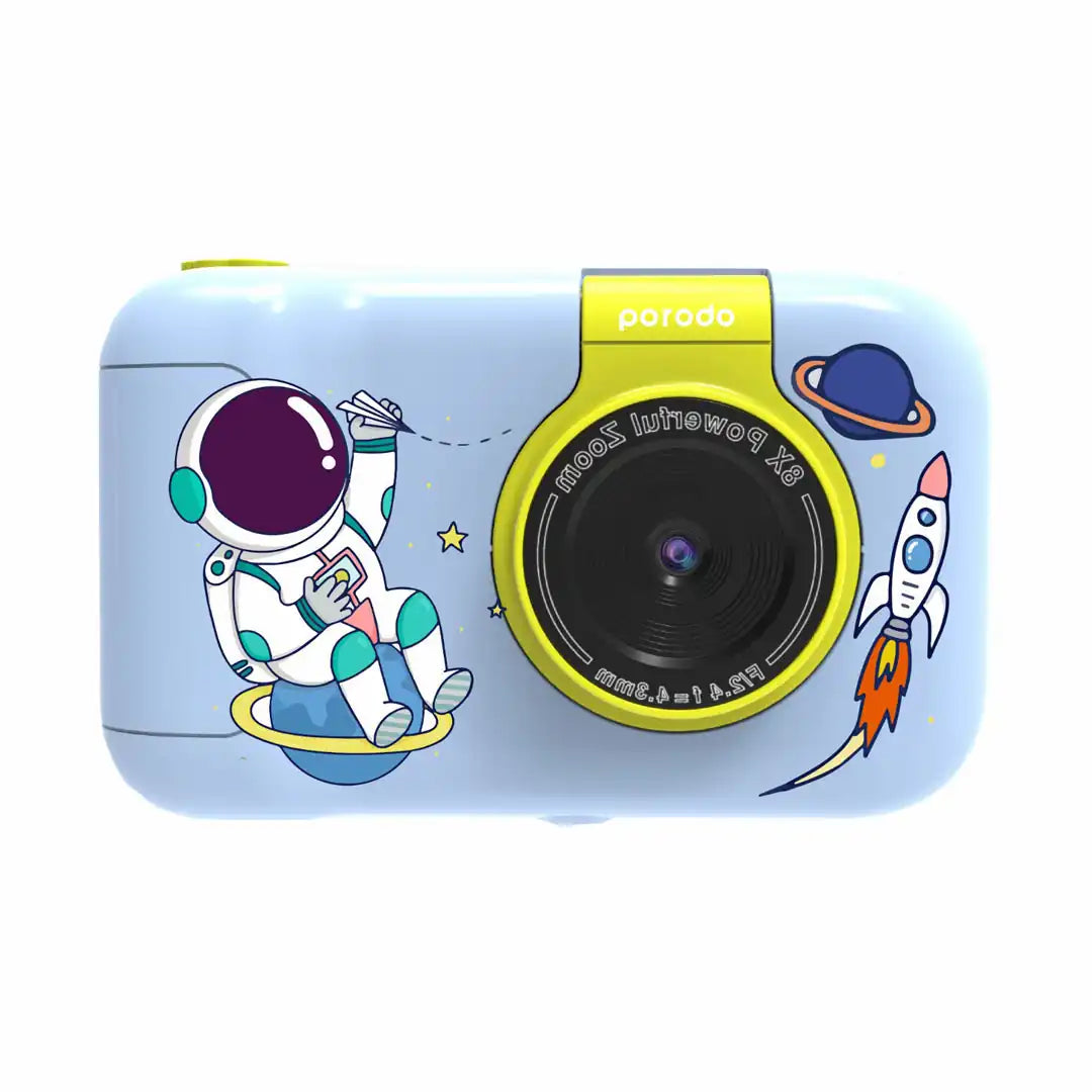 Porodo Kids Flip Digital Camera with Tripod, 2.4" Screen, 1000mAh Battery, Type-C Charging – Fun & Creative Photography for Children - Damoo