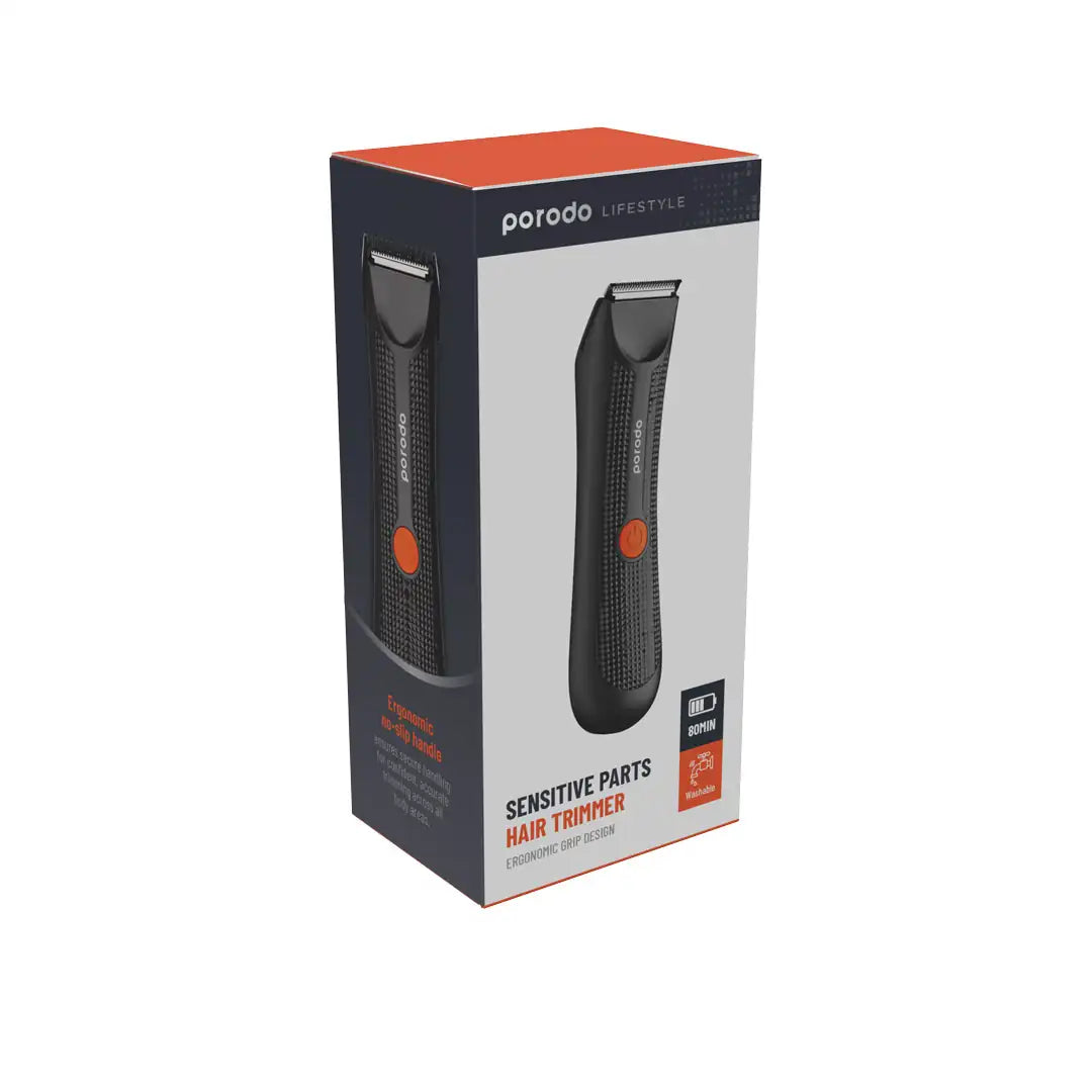 Porodo Lifestyle Hair Trimmer for Sensitive Areas | Ergonomic Grip, Type-C Charging, IPX5 Waterproof, 80 Min Battery, Washable Design - Damoo
