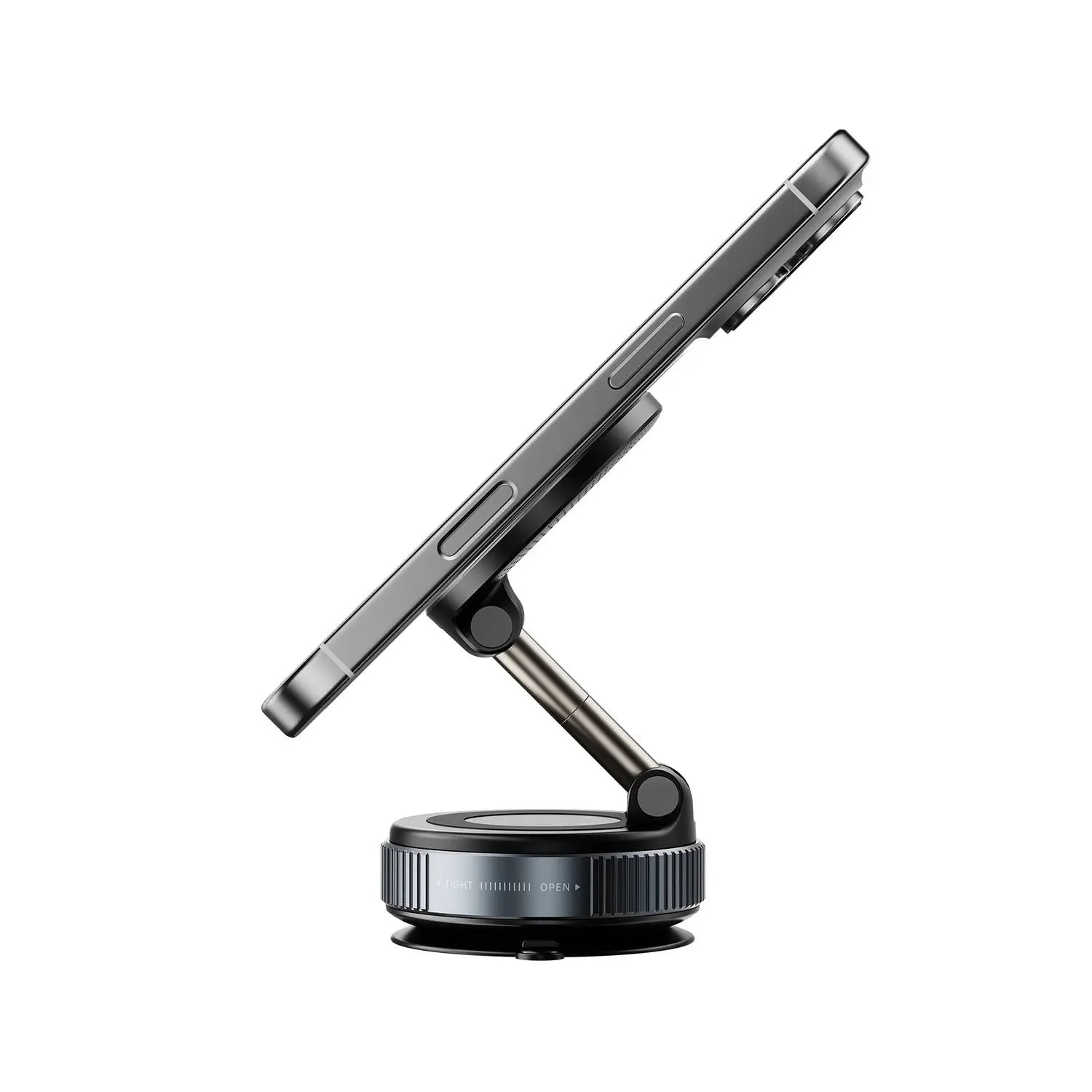 Porodo Vacuseal MagSafe Car Mount, N52 Magnetic Phone Holder with Rotate-Lock, Adjustable 360° View, Strong Suction, One-Hand Operation – for iPhone 15/14/13/12 Series - Damoo