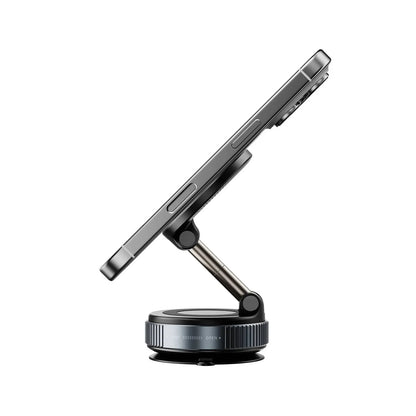 Porodo Vacuseal MagSafe Car Mount, N52 Magnetic Phone Holder with Rotate-Lock, Adjustable 360° View, Strong Suction, One-Hand Operation – for iPhone 15/14/13/12 Series - Damoo