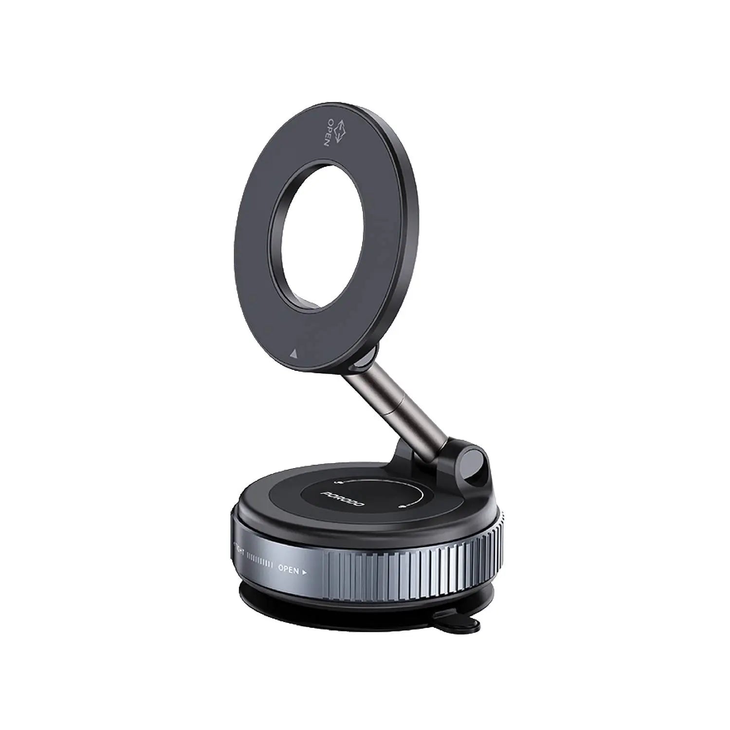 Porodo Vacuseal MagSafe Car Mount, N52 Magnetic Phone Holder with Rotate-Lock, Adjustable 360° View, Strong Suction, One-Hand Operation – for iPhone 15/14/13/12 Series - Damoo