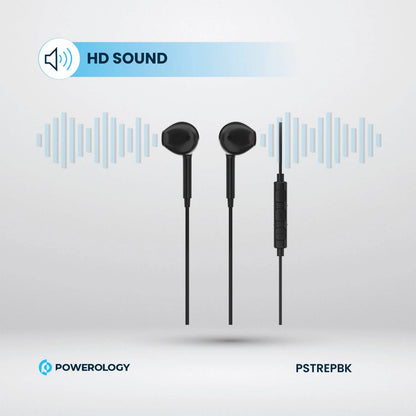 Powerology Type-C Stereo Earphones (1.2m) – HD Sound, Comfortable Fit, Compatible with All USB-C Devices including iPhone 15 Series - Damoo