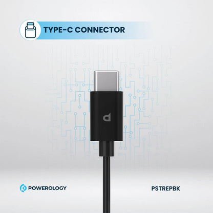 Powerology Type-C Stereo Earphones (1.2m) – HD Sound, Comfortable Fit, Compatible with All USB-C Devices including iPhone 15 Series - Damoo