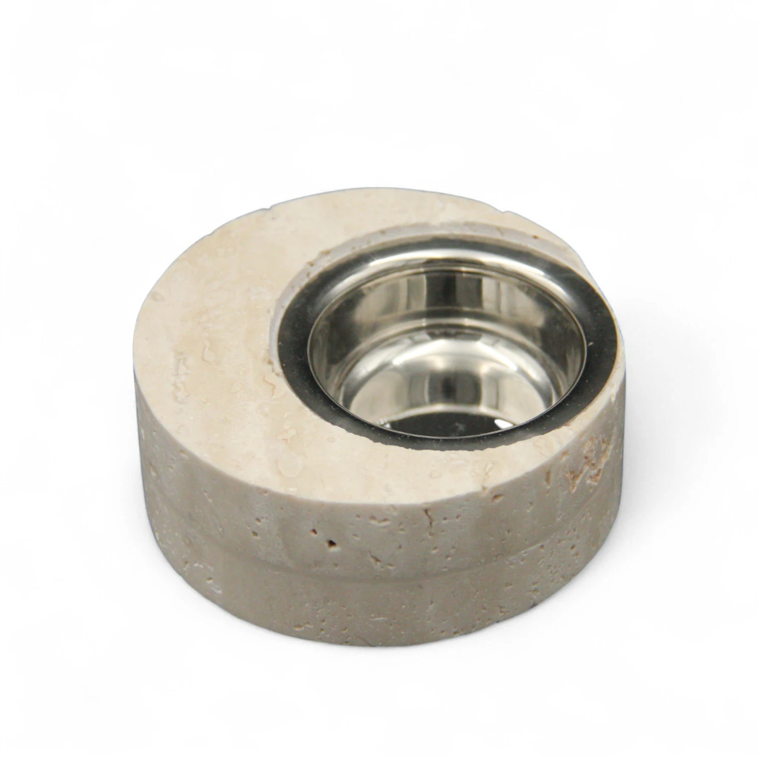 Premium Travertine Stone & Stainless Steel Incense Burner – A Modern Take on Timeless Tradition - Damoo