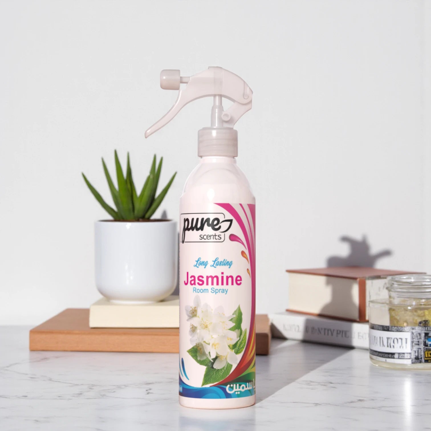 Pure Scents Jasmine Room Spray – 460ML | Long-Lasting Floral Air Freshener for Home & Fabric Use - Damoo