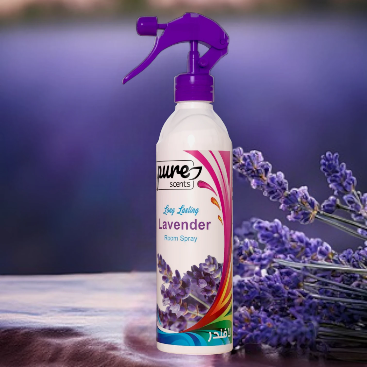 Pure Scents Lavender Room Spray – 460ML | Soothing Long-Lasting Floral Air Freshener for Home & Fabric Use - Damoo