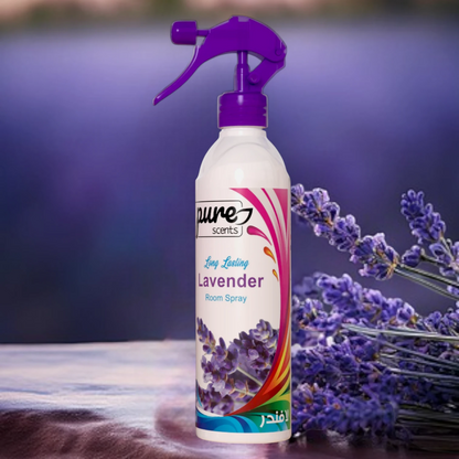 Pure Scents Lavender Room Spray – 460ML | Soothing Long-Lasting Floral Air Freshener for Home & Fabric Use - Damoo