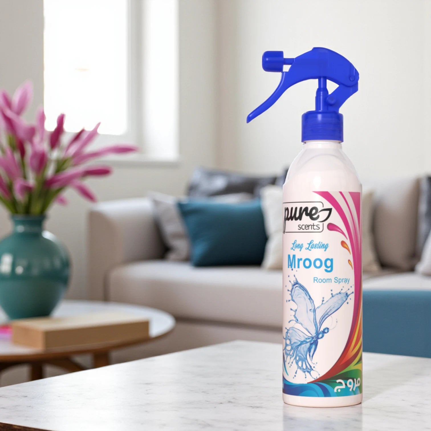 Pure Scents Mroog Room Spray – 460ML | Long-Lasting Oriental Air Freshener with Rich Musk & Oud Tones | For Home & Fabric Use - Damoo