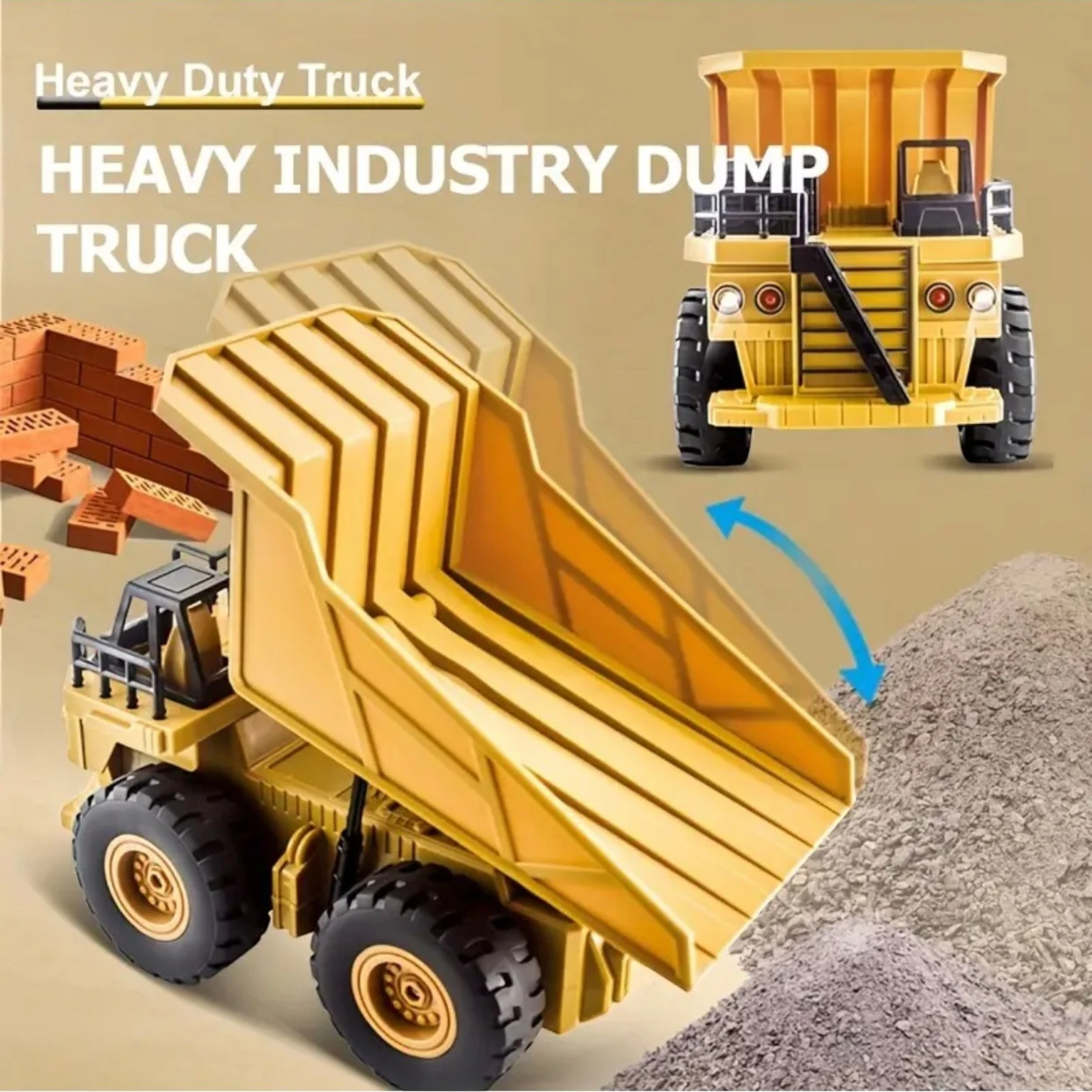 MK City Truck Engineering Dump Truck – 1:24 Scale Remote Control Heavy Duty Mining Construction Vehicle Toy for Kids, Rechargeable 2.4G RC Truck, Ages 3+