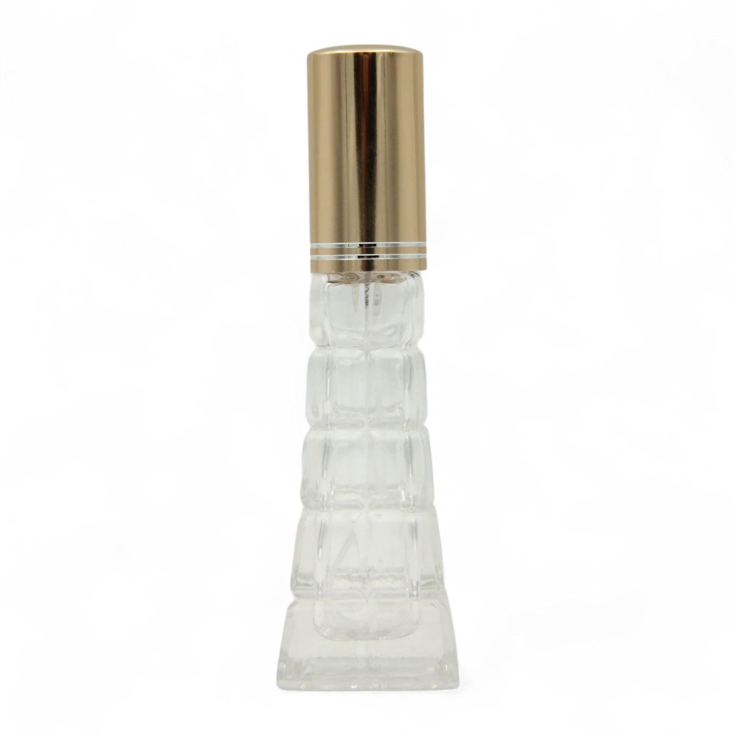 Pyramid Glass Perfume Bottle with Gold Spray Cap 30 ML – Refillable Travel Atomizer for Fragrance & Oils - Damoo