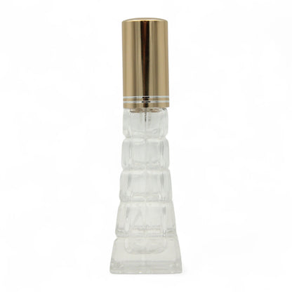 Pyramid Glass Perfume Bottle with Gold Spray Cap 30 ML – Refillable Travel Atomizer for Fragrance & Oils - Damoo