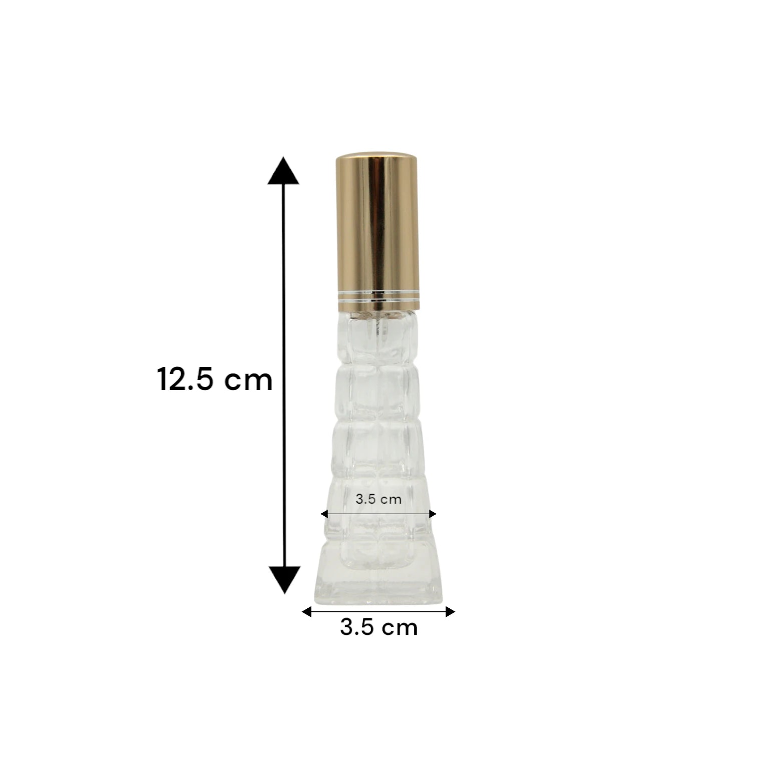 Pyramid Glass Perfume Bottle with Gold Spray Cap 30 ML – Refillable Travel Atomizer for Fragrance & Oils - Damoo