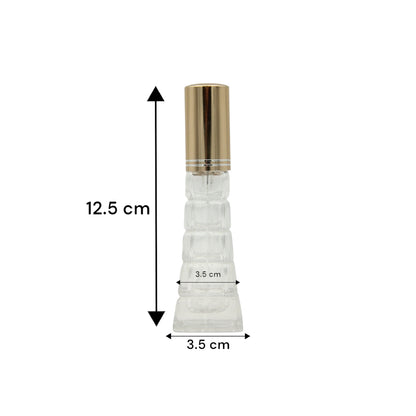 Pyramid Glass Perfume Bottle with Gold Spray Cap 30 ML – Refillable Travel Atomizer for Fragrance & Oils - Damoo