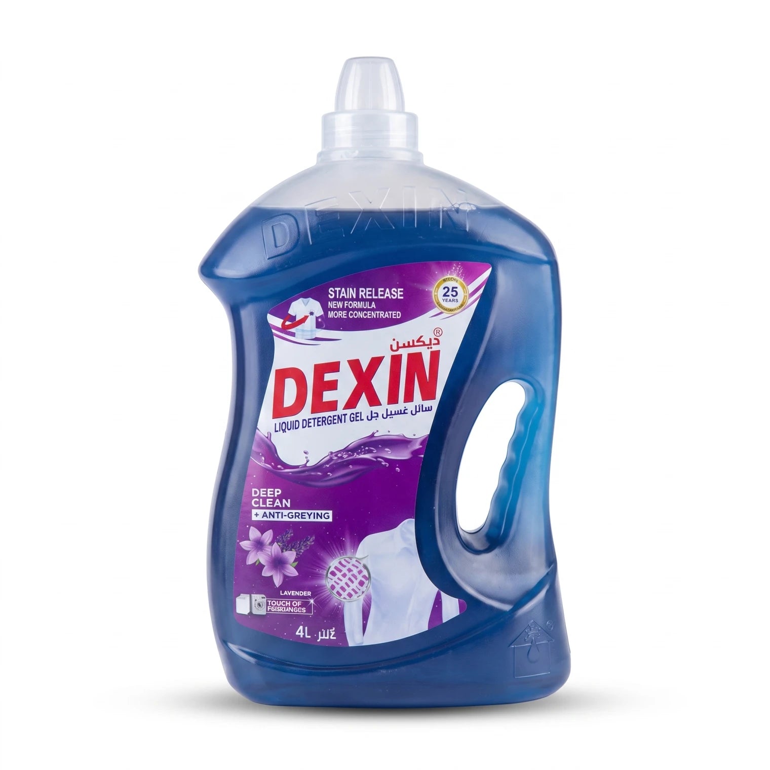 DEXIN Deep Clean Liquid Laundry Detergent Gel 4 L, Lavender Freshness with Enzyme Action and Colour Protection