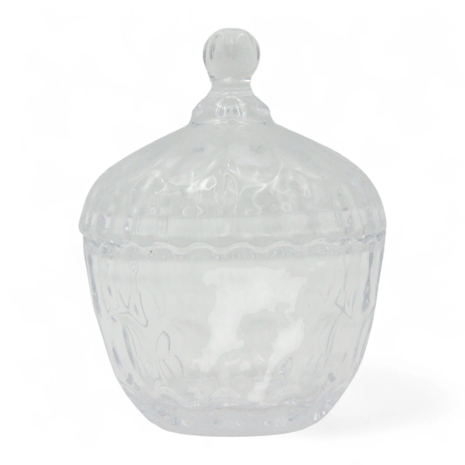 QIANLI Elegant Crystal Glass Candy Jar with Lid – QianLi Refined Series TG007 – Decorative Storage Bowl for Sweets, Nuts, and Treats - Damoo