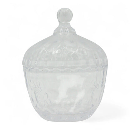 QIANLI Elegant Crystal Glass Candy Jar with Lid – QianLi Refined Series TG007 – Decorative Storage Bowl for Sweets, Nuts, and Treats - Damoo
