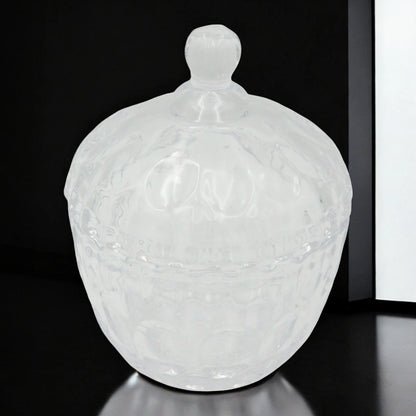QIANLI Elegant Crystal Glass Candy Jar with Lid – QianLi Refined Series TG007 – Decorative Storage Bowl for Sweets, Nuts, and Treats - Damoo