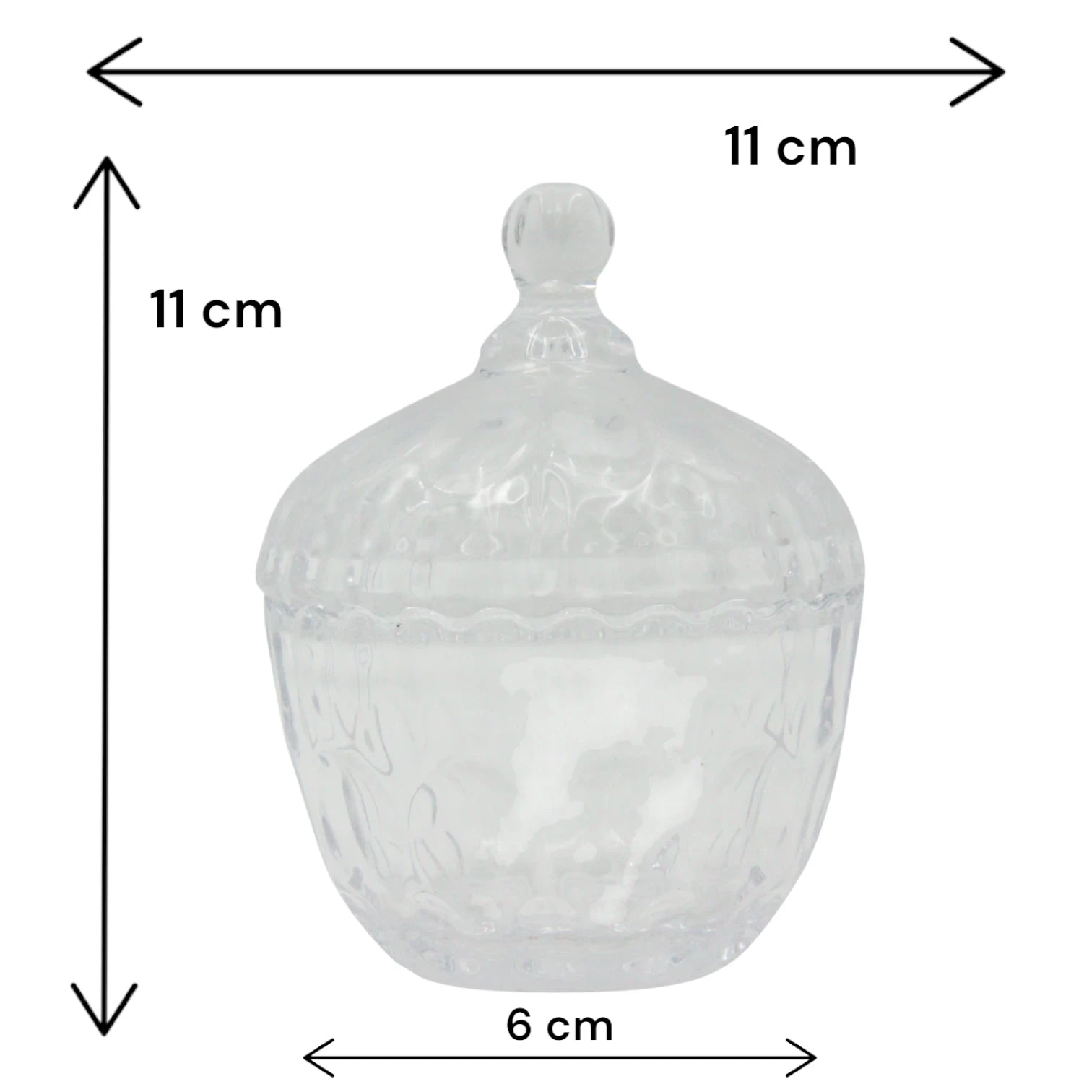 QIANLI Elegant Crystal Glass Candy Jar with Lid – QianLi Refined Series TG007 – Decorative Storage Bowl for Sweets, Nuts, and Treats - Damoo