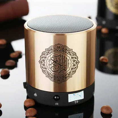 Quran Speaker with 8GB MP3, Multi-Reciter, Remote Control, FM Radio, USB Rechargeable – LED Light, Translation, Tafseer, and MP3 Playback for Islamic Learning & Gifting - Damoo