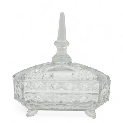 Red Cherry Adirondacks Crystal Glass Candy Box with Lid – Elegant Decorative Jar for Sweets, Treats, Jewelry & Home Décor - Damoo
