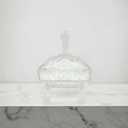 Red Cherry Adirondacks Crystal Glass Candy Box with Lid – Elegant Decorative Jar for Sweets, Treats, Jewelry & Home Décor - Damoo