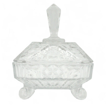 Red Cherry Adirondacks Crystal Glass Candy Box with Lid – Elegant Decorative Jar for Sweets, Treats, Jewelry & Home Décor - Damoo