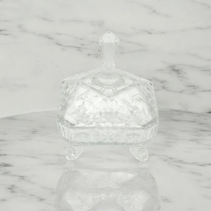 Red Cherry Adirondacks Crystal Glass Candy Box with Lid – Elegant Decorative Jar for Sweets, Treats, Jewelry & Home Décor - Damoo