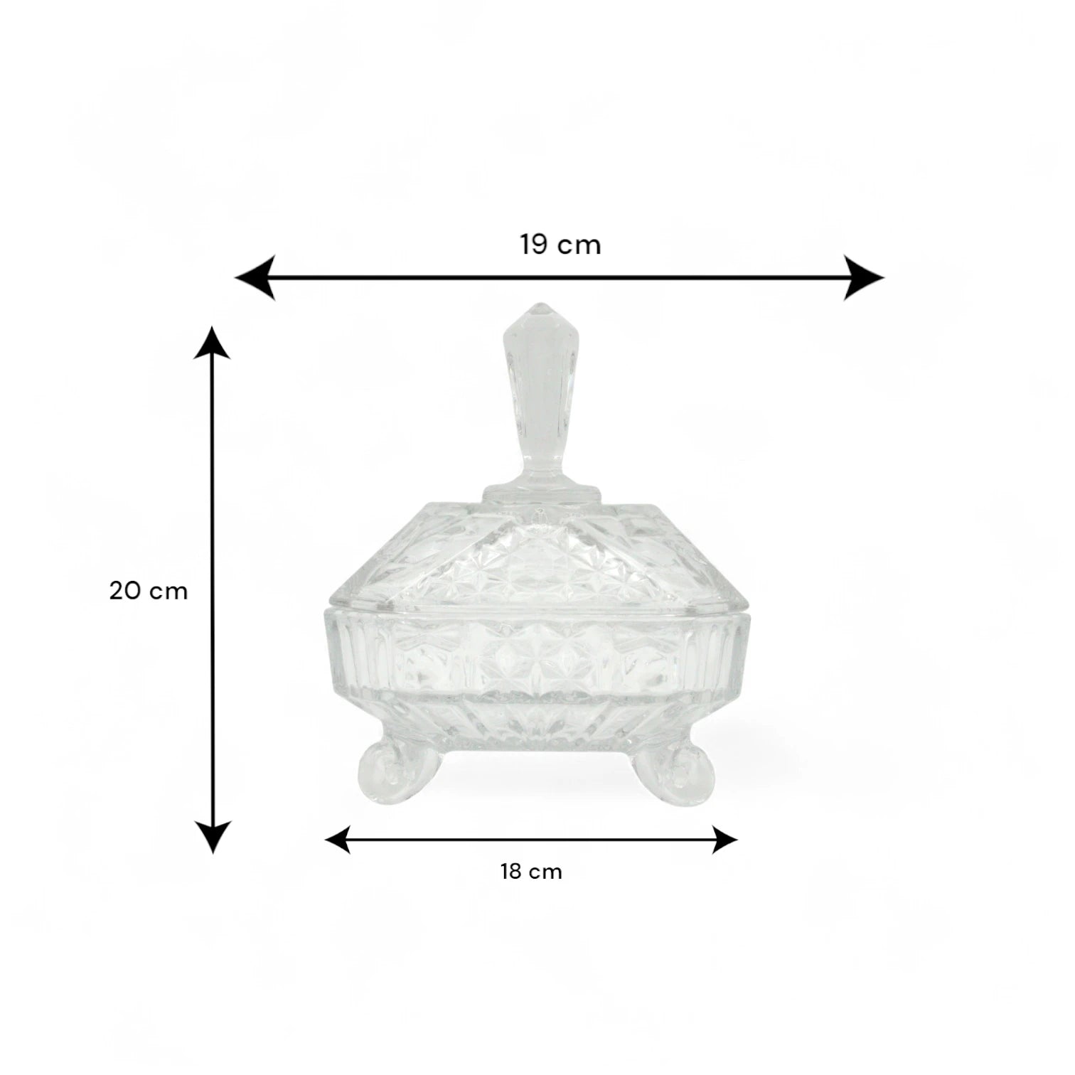 Red Cherry Adirondacks Crystal Glass Candy Box with Lid – Elegant Decorative Jar for Sweets, Treats, Jewelry & Home Décor - Damoo