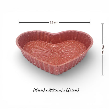 Carbon Steel Heart Shaped Non-Stick Cake Pan – Romantic Baking Mold, Two Sizes & Two Colors Available (4H x 25L × 25W CM | 4H x 21L × 21W CM) - Damoo
