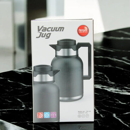 Regal 2.0L Stainless Steel Vacuum Jug – Double Wall Insulated, 24H Cooling, 12H Warming, Wide Opening, Leak-Proof Lid, Drip-Free, Food-Grade – TSC-UQ - Damoo