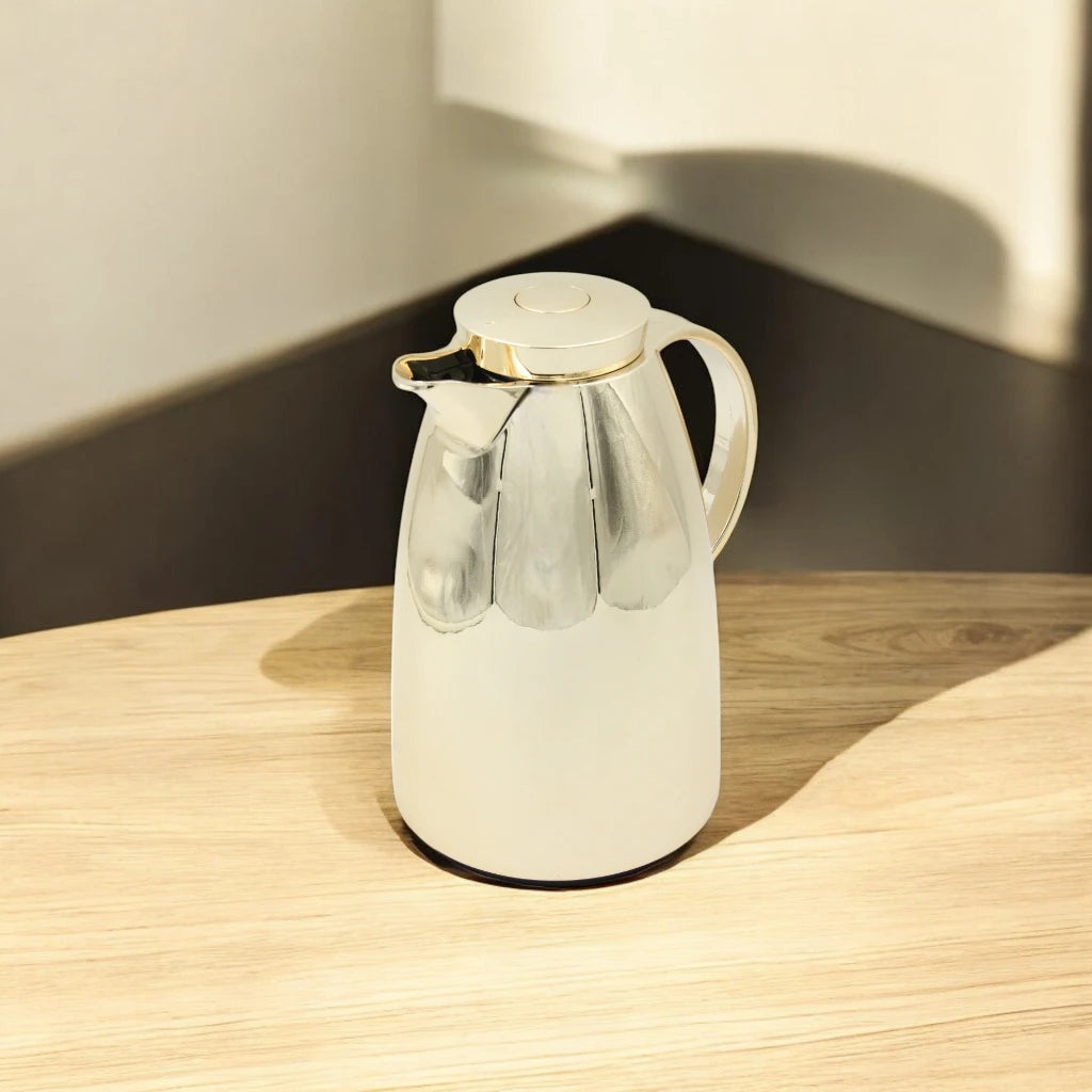Regal 2 Liters Vacuum Insulated Jug – Gold Thermal Flask for Hot & Cold Drinks – Stainless Steel Carafe with Glass Liner – Keeps Beverages Hot 12H | Cold 24H - Damoo