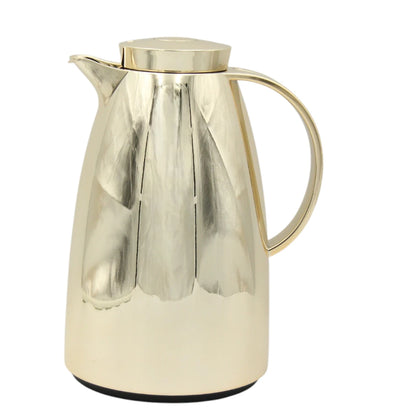 Regal 2 Liters Vacuum Insulated Jug – Gold Thermal Flask for Hot & Cold Drinks – Stainless Steel Carafe with Glass Liner – Keeps Beverages Hot 12H | Cold 24H - Damoo