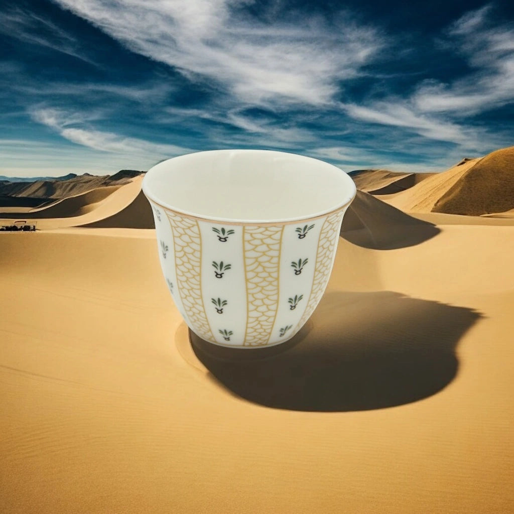 Regal Taste of Life Elegant Fine Porcelain 20 Pcs Tea & Coffee Set – Strong Internal Structure (Arabic Design) - Damoo