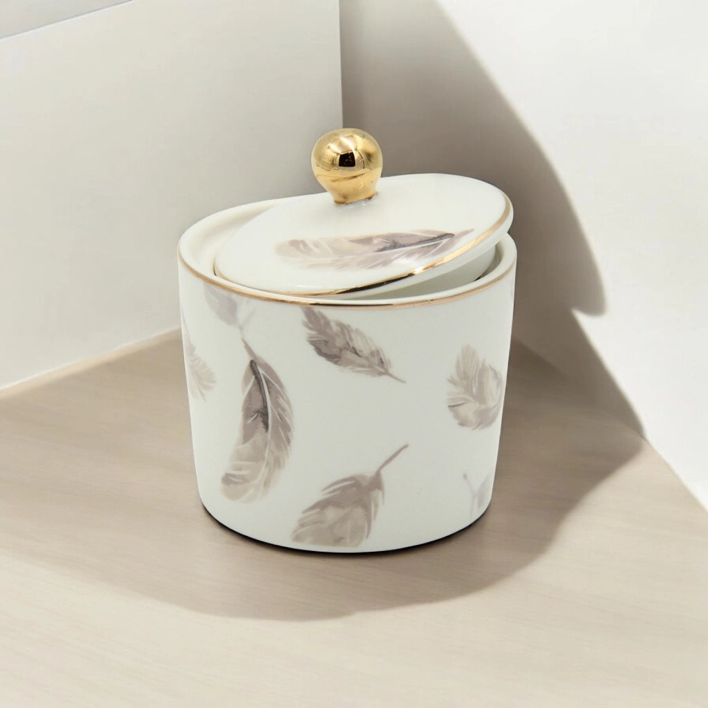 Regal Taste of Life Elegant Fine Porcelain 20 Pcs Tea & Coffee Set – Strong Internal Structure (Feather Design) - Damoo