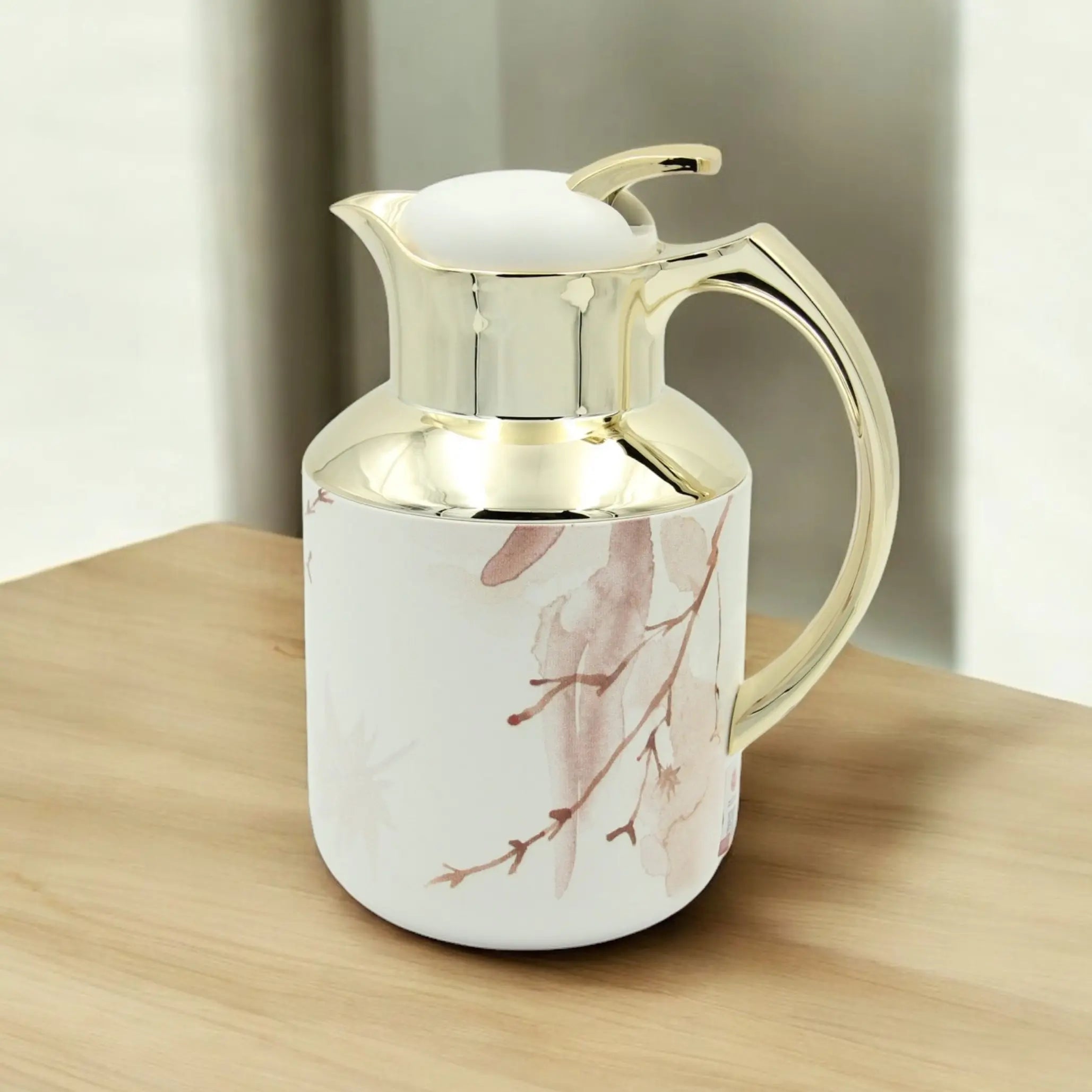 Regal Vacuum Jug Set – Double-Wall Thermal Insulation | 0.5L + 1.0L | Keeps Drinks Hot for 12h & Cold for 24h – Taste of Life Collection (Autumn Leaves) (Gold) - Damoo