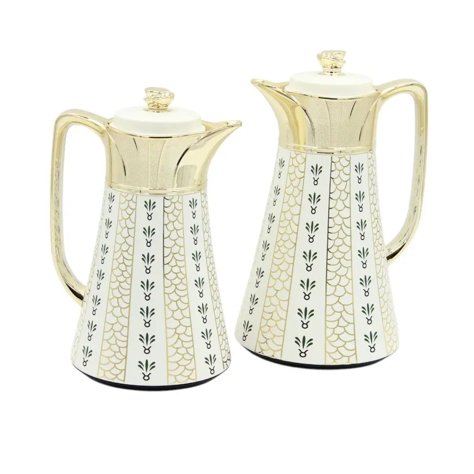 Regal Vacuum Jug Set – Double-Wall Thermal Insulation | 0.5L + 1.0L | Keeps Drinks Hot for 12h & Cold for 24h – Taste of Life Collection (Gold) - Damoo