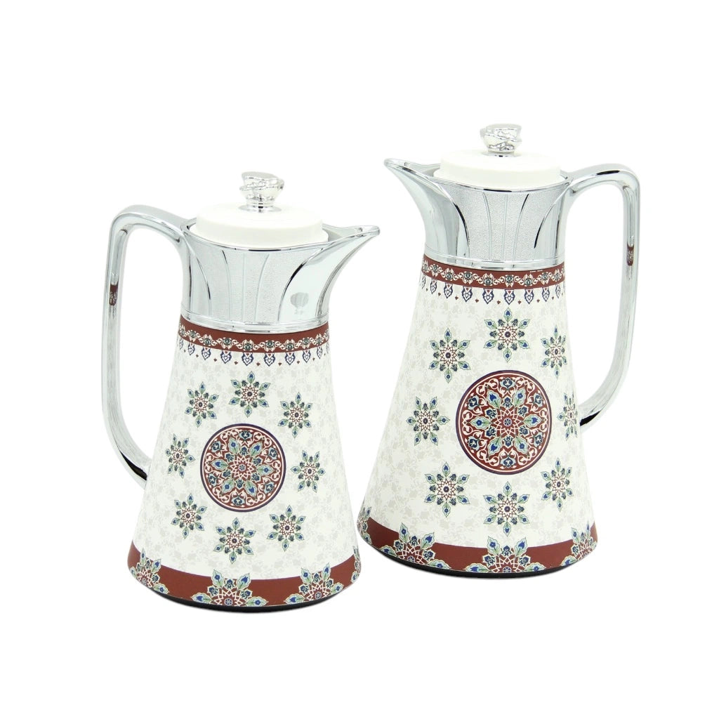 Regal Vacuum Jug Set – Double Wall Thermal Insulation | 0.5L + 1.0L | Keeps Drinks Hot for 12h & Cold for 24h – Taste of Life Collection (Silver) - Damoo