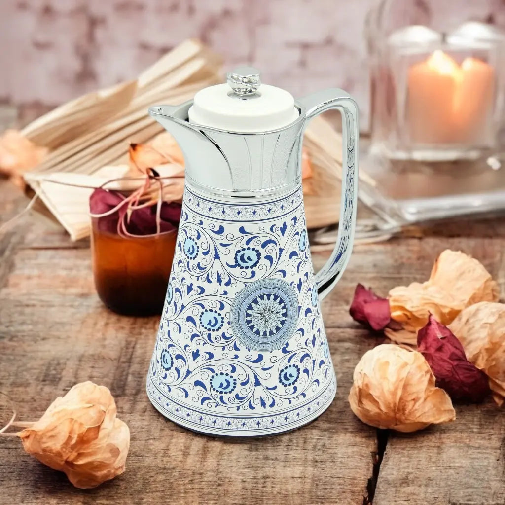 Regal Vacuum Jug Set – Double Wall Thermal Insulation | 0.5L + 1.0L | Keeps Drinks Hot for 12h & Cold for 24h – Taste of Life Collection (Silver) - Damoo